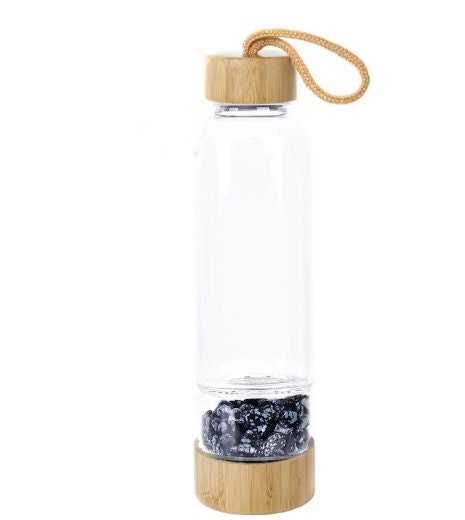 Natural Healing Crystal Gems Infuse Bamboo Dinking Water bottle