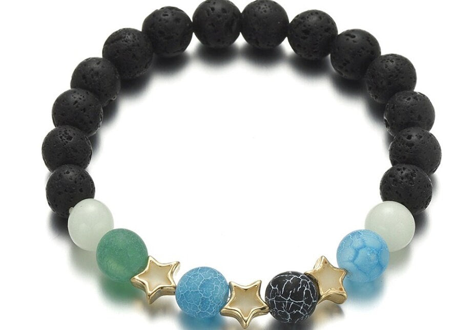 Natural Healing Stone Luminous Glowing In The Dark Beaded Bracelet