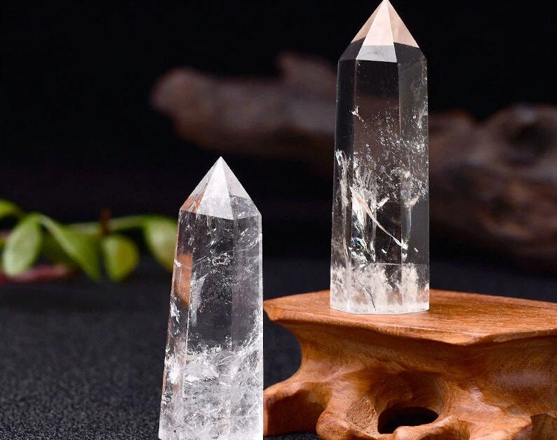 Natural Crystal  House Warming Gift  Home Dcor  Hexagonal Prisms  Healing Stone  Crystals  Clear Quartz Crystal  Clear Quartz  Christmas gift