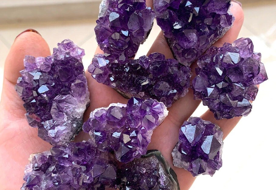 Natural Raw Rough Amethyst Quartz Purple Crystal Cluster