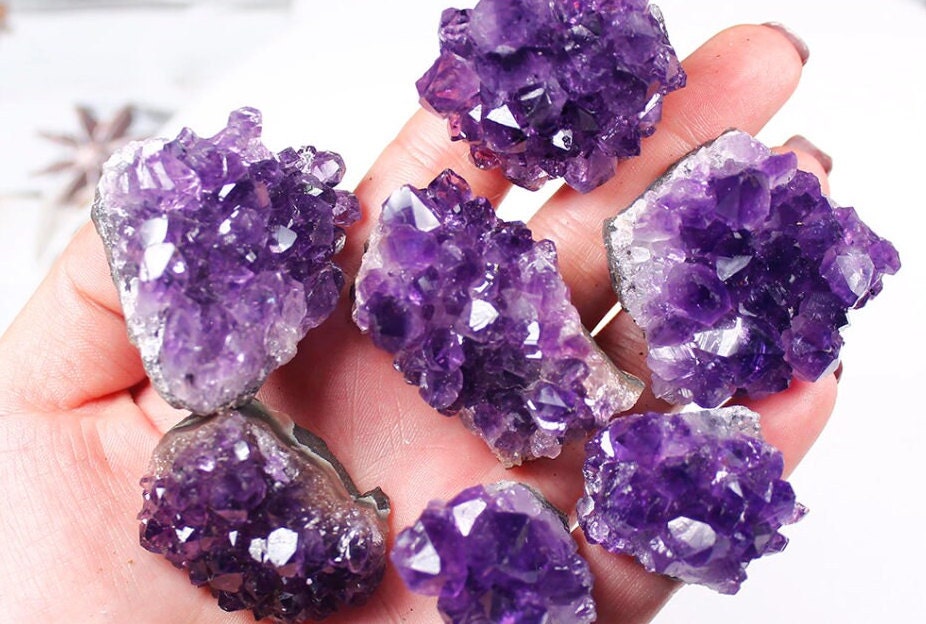 Natural Raw Rough Amethyst Quartz Purple Crystal Cluster