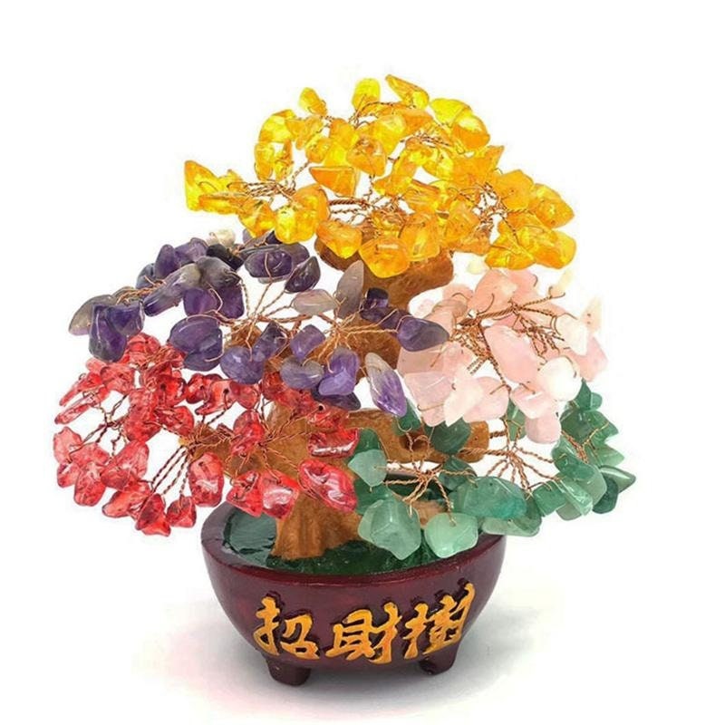 Natural Crystal Lucky Money Tree Feng Shui Décor