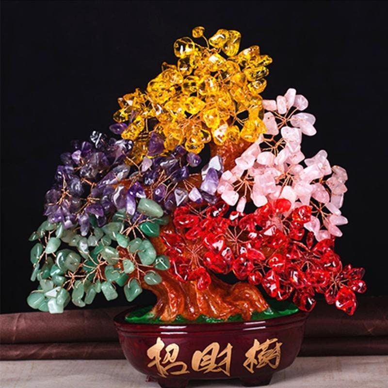 Natural Crystal Lucky Money Tree Feng Shui Décor