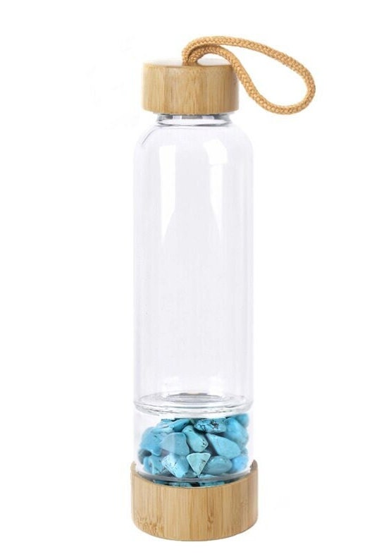 Natural Healing Crystal Gems Infuse Bamboo Dinking Water bottle
