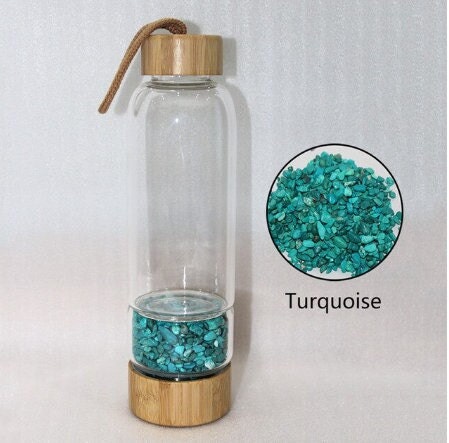Natural Healing Crystal Gems Infuse Bamboo Dinking Water bottle