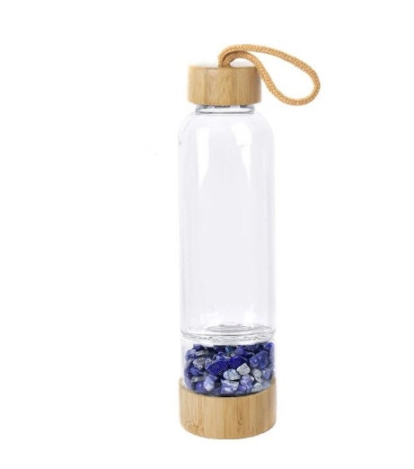 Natural Crystal Quartz Healing Energy Stones Elixir Drink Water Bottle