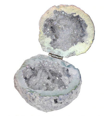 Natural Rough Agate Geode Quartz Crystal Storage Jewelry Box