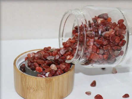 Natural Red Agate Blue Fluorite Crystal Quartz Infused Water Bottle