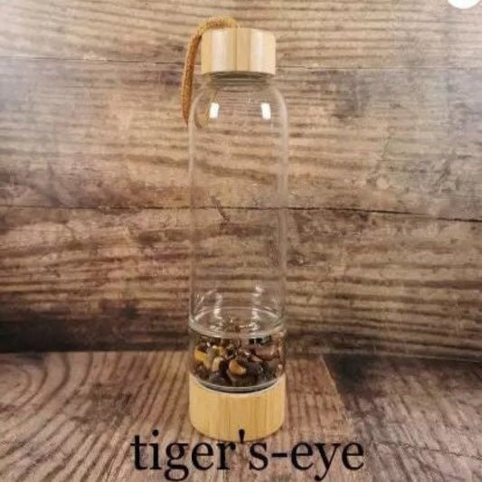 Valentines Day Gift  Valentine's Day Gift  Valentines Gift  Water Bottles  Water Bottle  Tiger Eye  Raw Quartz Crystal  Raw Crystals  Rare Beautiful