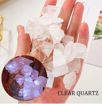 Natural Quartz Crystal Stones Healing Energy Atmosphere Lamps