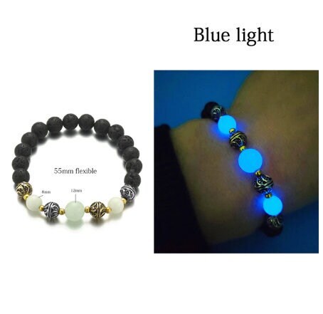 Natural Healing Stone Luminous Glowing In The Dark Beaded Bracelet