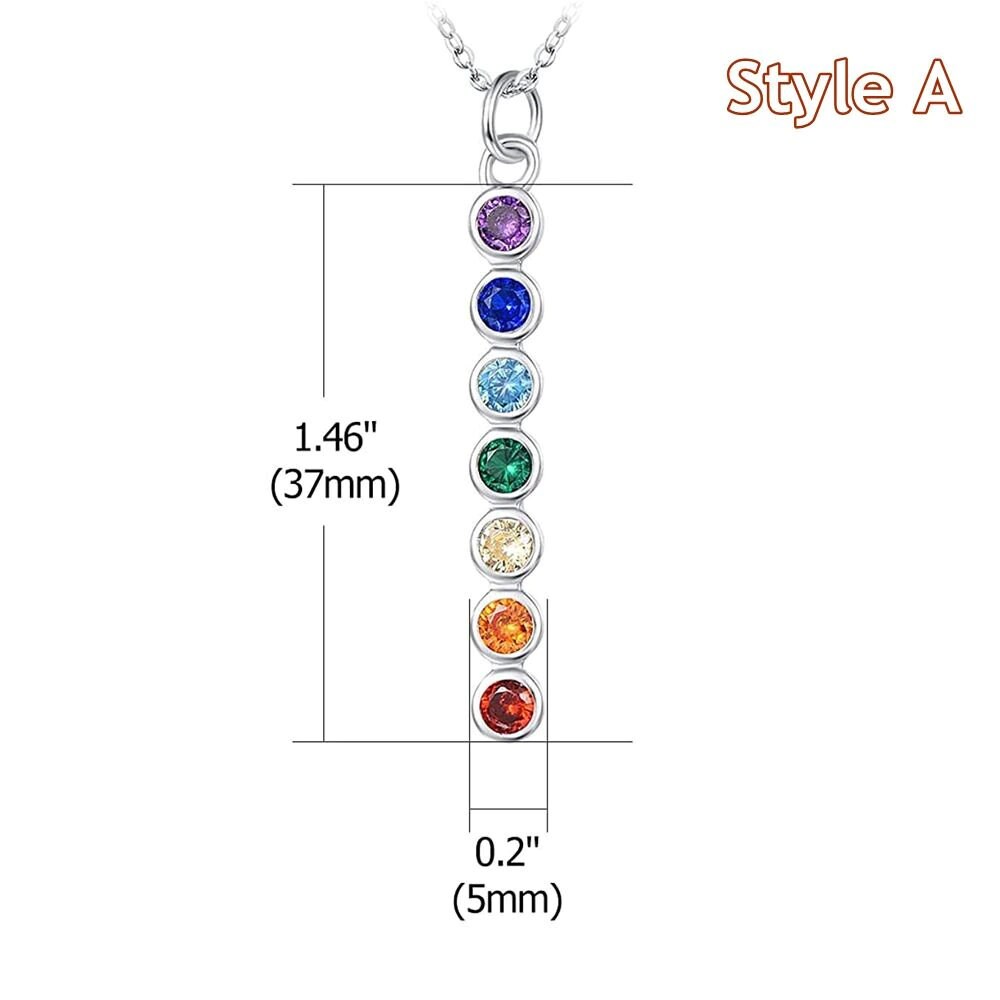 Natural Crystal Rainbow 7 Chakra Balancing Necklace Yoga Jewelry