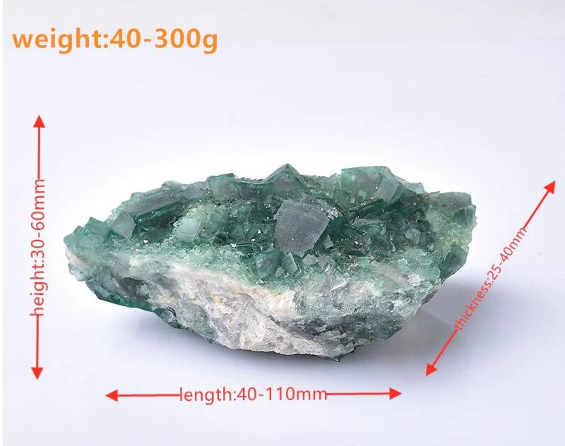 Green Fluorite Natural Mineral Crystal Cluster Healing Specimen