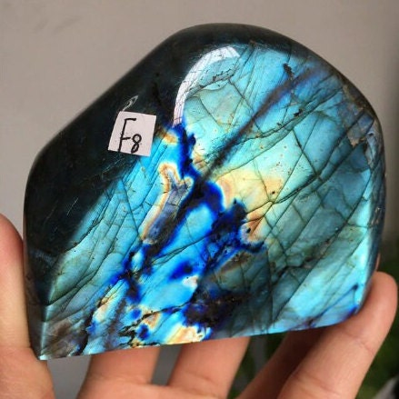 Natural Labradorite Blue Glittery Stone Quartz Crystal