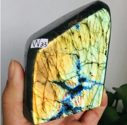 Natural Labradorite Blue Glittery Stone Quartz Crystal