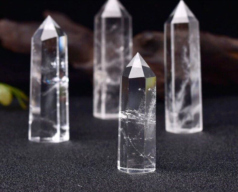 Natural Clear Crystal Quartz Points Wand Meditation Crystal