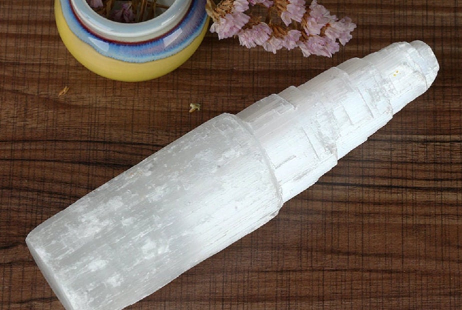 Natural Selenite Crystal Tower Five Dimensional Light Lamps