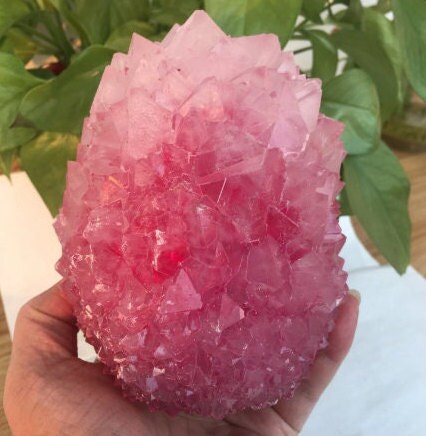 Rare Rose Colored Natural Quartz Crystal Cluster Healing Home Decor