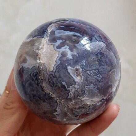 Natural Moss Agate Crystal Ball Aquatic Agate Stone