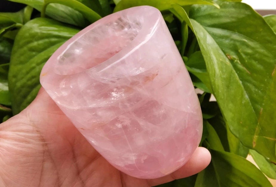 Natural Crystal Quartz Small Drinking Cup Carved Raw Stone