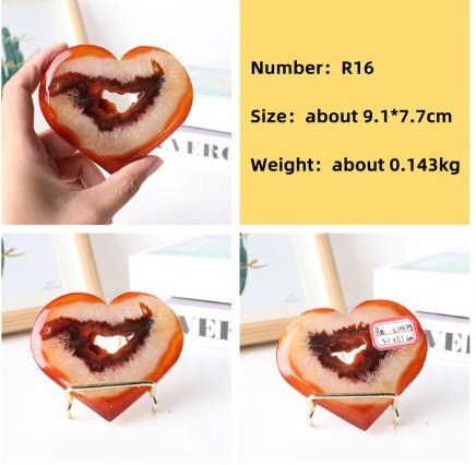 Natural Carnelian Red Agate Healing Crystal Heart