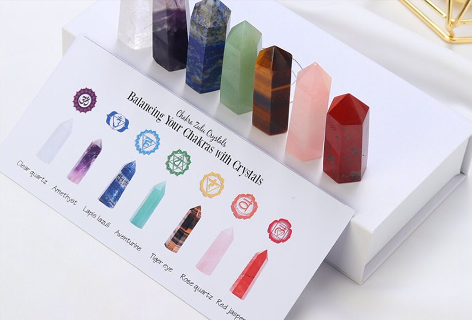 Meditation Stone  Home Decor  Healing Stone-  Energy Crystal  DIY Gift  Crystal Wand  Crystal Quartz  Crystal Point Set  Christmas Gifts