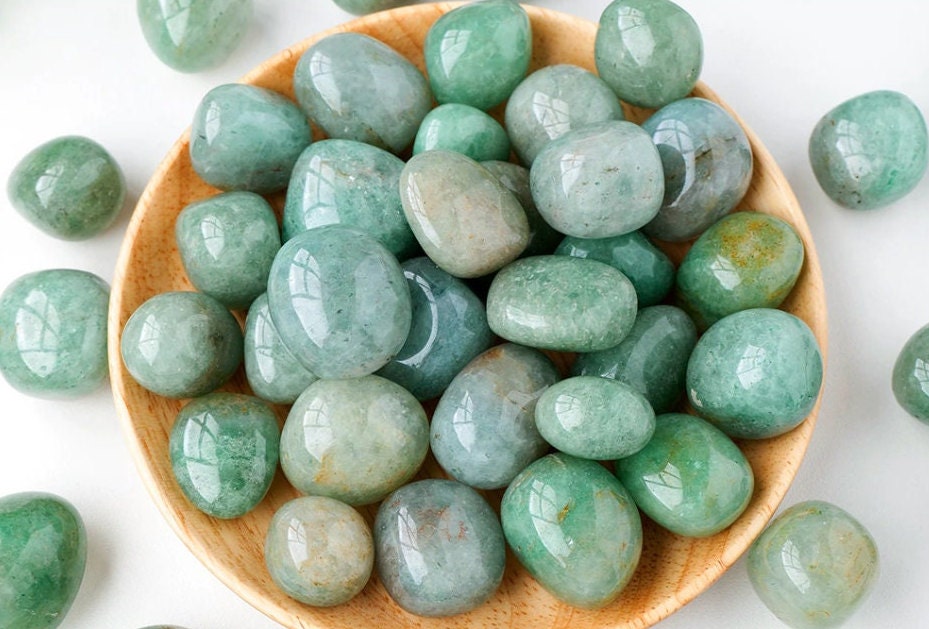 Natural Polished Green Strawberry Tumbled Stones Healing Quartz
