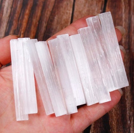 Natural Selenite Gypsum White Quartz Crystal Stick