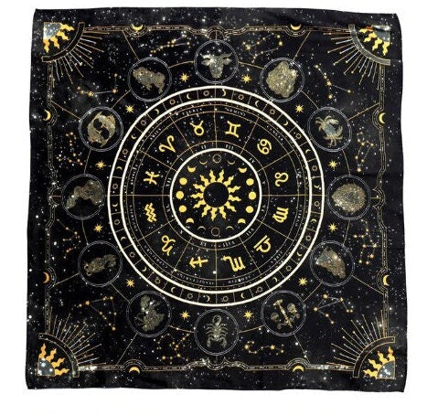 Tarot Altar Cloth Tarot Tapestry Wheel Of The Zodiac Wall Decor