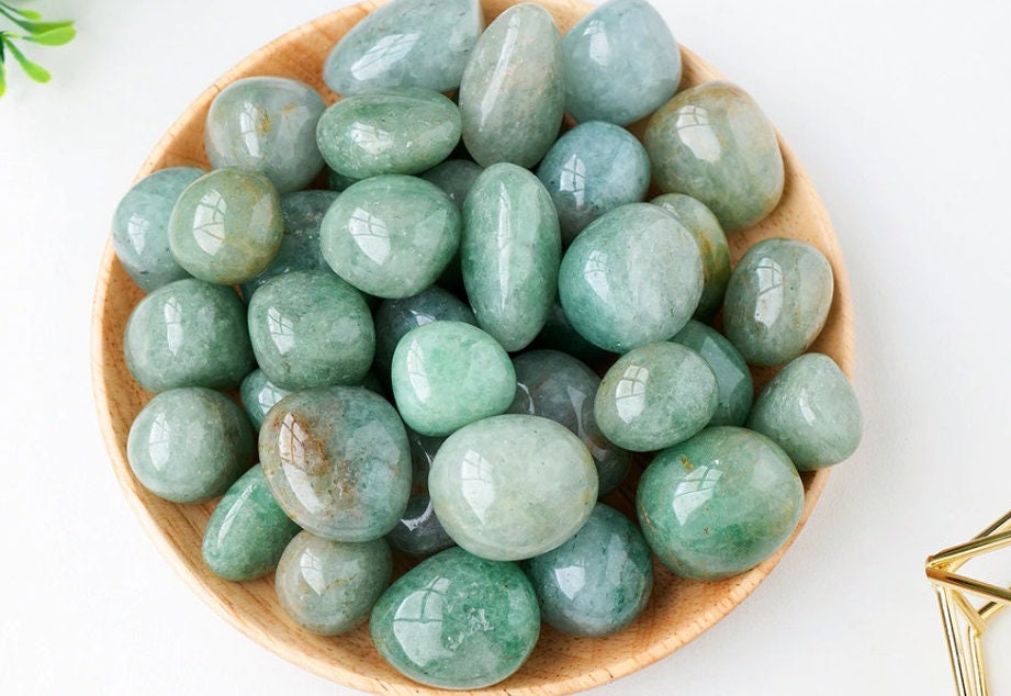 Natural Polished Green Strawberry Tumbled Stones Healing Quartz