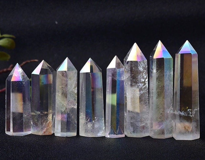 Natural Aura Clear Quartz Crystal Wand Healing Energy Quartz