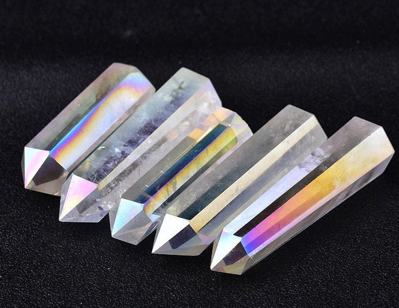 Natural Aura Clear Quartz Crystal Wand Healing Energy Quartz