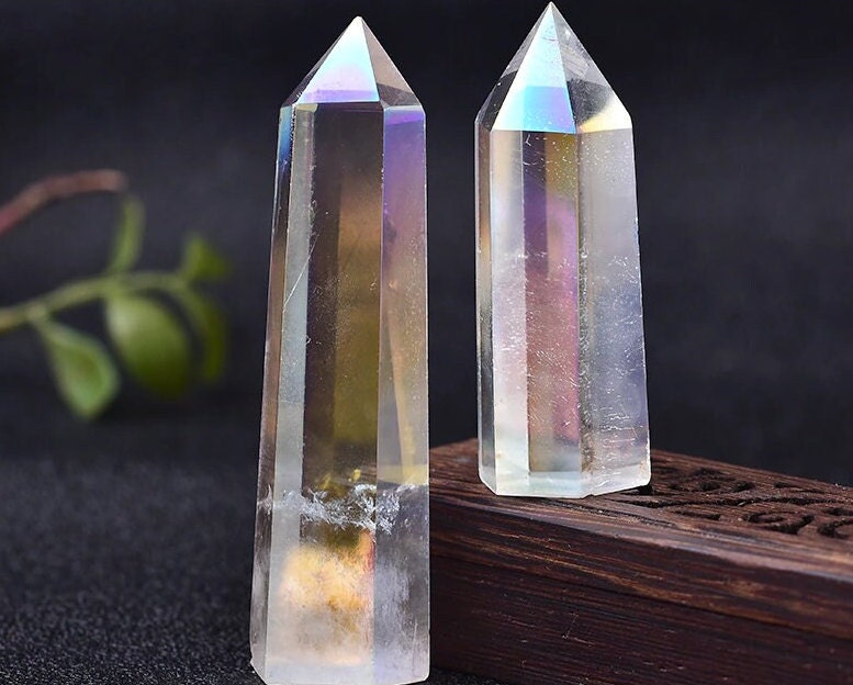 Natural Aura Clear Quartz Crystal Wand Healing Energy Quartz