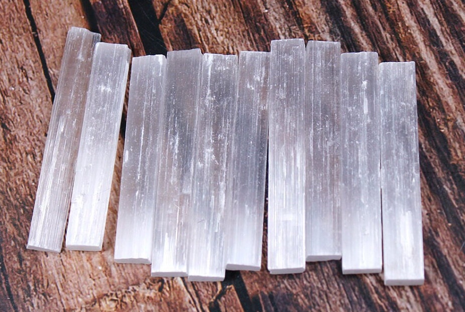 Natural Selenite Gypsum White Quartz Crystal Stick