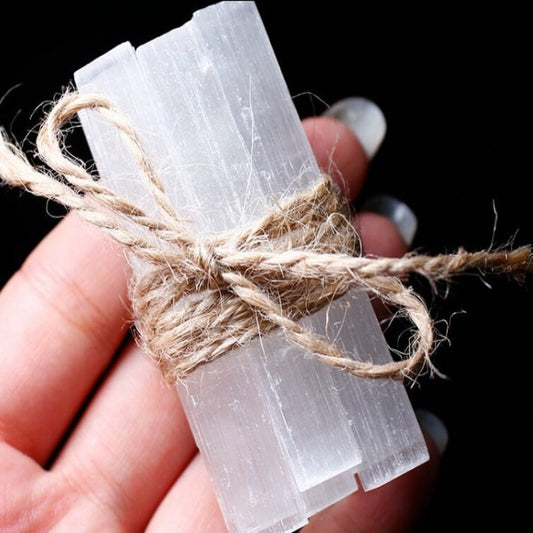 Natural Selenite Gypsum White Quartz Crystal Stick