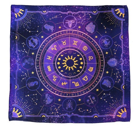 Tarot Altar Cloth Tarot Tapestry Wheel Of The Zodiac Wall Decor