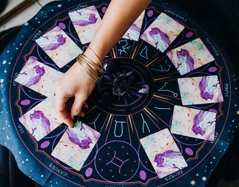 Tarot Altar Cloth Tarot Tapestry Wheel Of The Zodiac Wall Decor