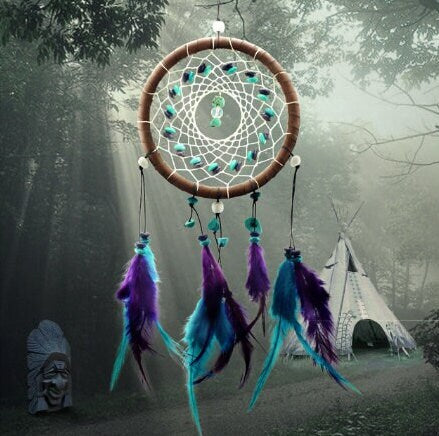 Real Feather Dream Catchers Wind Chime Home Room Décor