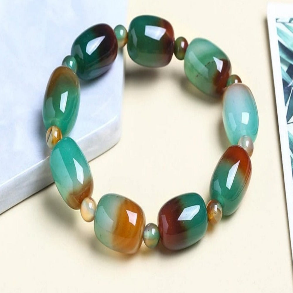 Natural Agates Tiger Eye Gemstone Bracelet For Women