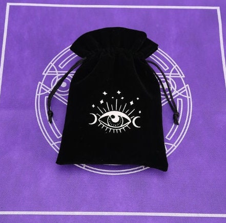 Black Velvet Tarots Oracle Cards Storage Runes Divination Bag