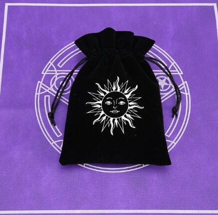 Black Velvet Tarots Oracle Cards Storage Runes Divination Bag
