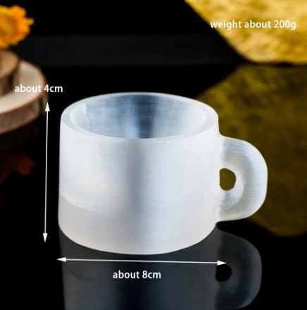 Handmade Pure Natural White Selenite Crystal Healing Stone Cup