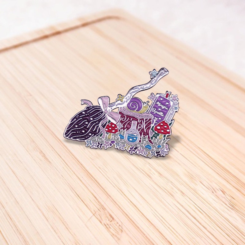 Witch Accessories  Snail Brooch  Red Mushroom  Magical Witch Brooch