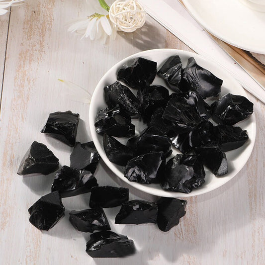 Rough Natural Obsidian Black Quartz Energy Stones For Jewelry Making