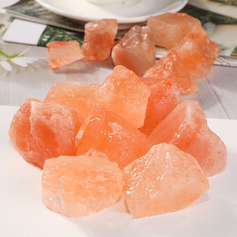 Natural Orange Rough Salt Gravel Healing Stone Ornament