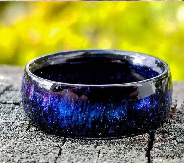 Natural Rainbow  Iridescent Color Changing Energy Opal Ring