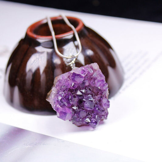 Valentines Gift  Valentines Day Gift  Raw Amethyst  Quartz Crystal  Purple Crystal  Necklace  Natural Crystal  Healing Stones  Gift For Her  Gemstone Necklace