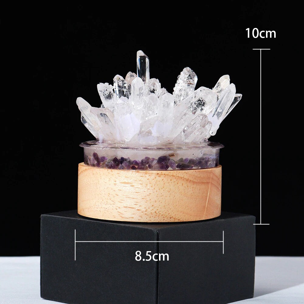 Natural Clear Quartz Crystal Energy Healing Night Light Crystal Lamp