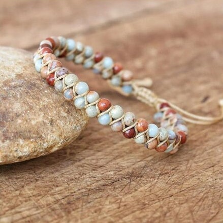 Valentine's Day Gift  Natural Stone  Natural Gemstone  Macrame Chakra  Jewelry Gift