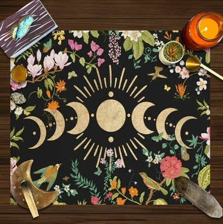 Triple Moon Cloth  Tarot Tapestry  Tarot Tablecloth